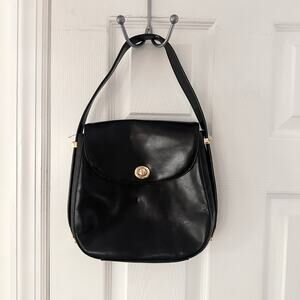 HOBO Smooth Glossy Leather Saddle Front Flap Adjustable Shoulder Strap Bag
